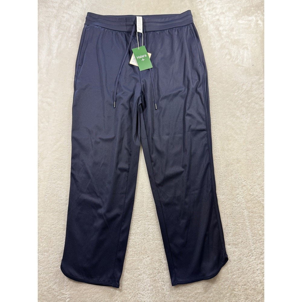 Halara Womens Regular High Rise Drawstring Navy Blue Pants L Meas: 32x25